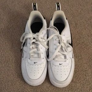 Kids Nike Black & White Air Force 1 Utility